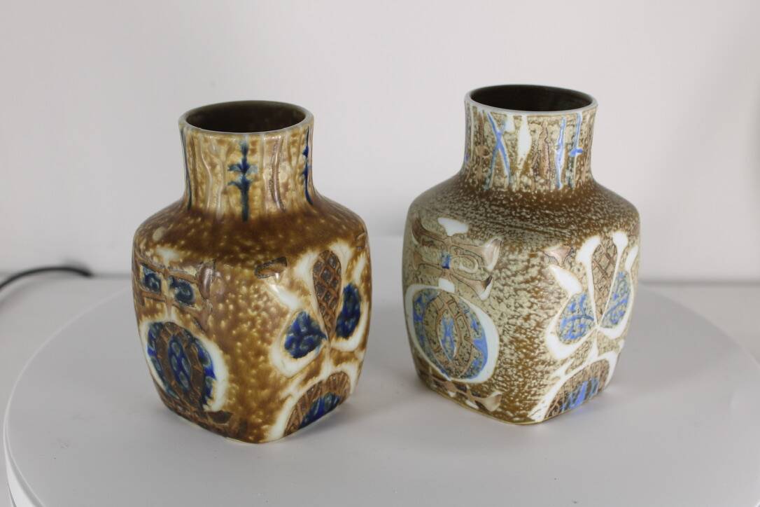 Nils Thorsson vase Royal Copenhagen vintage Danish ceramic x2 1970