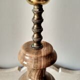 Old large onyx marble stone lamp foot