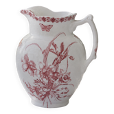 Immense brocade from the 19th century signed Bertrand Bordeaux Anemone ironstone.