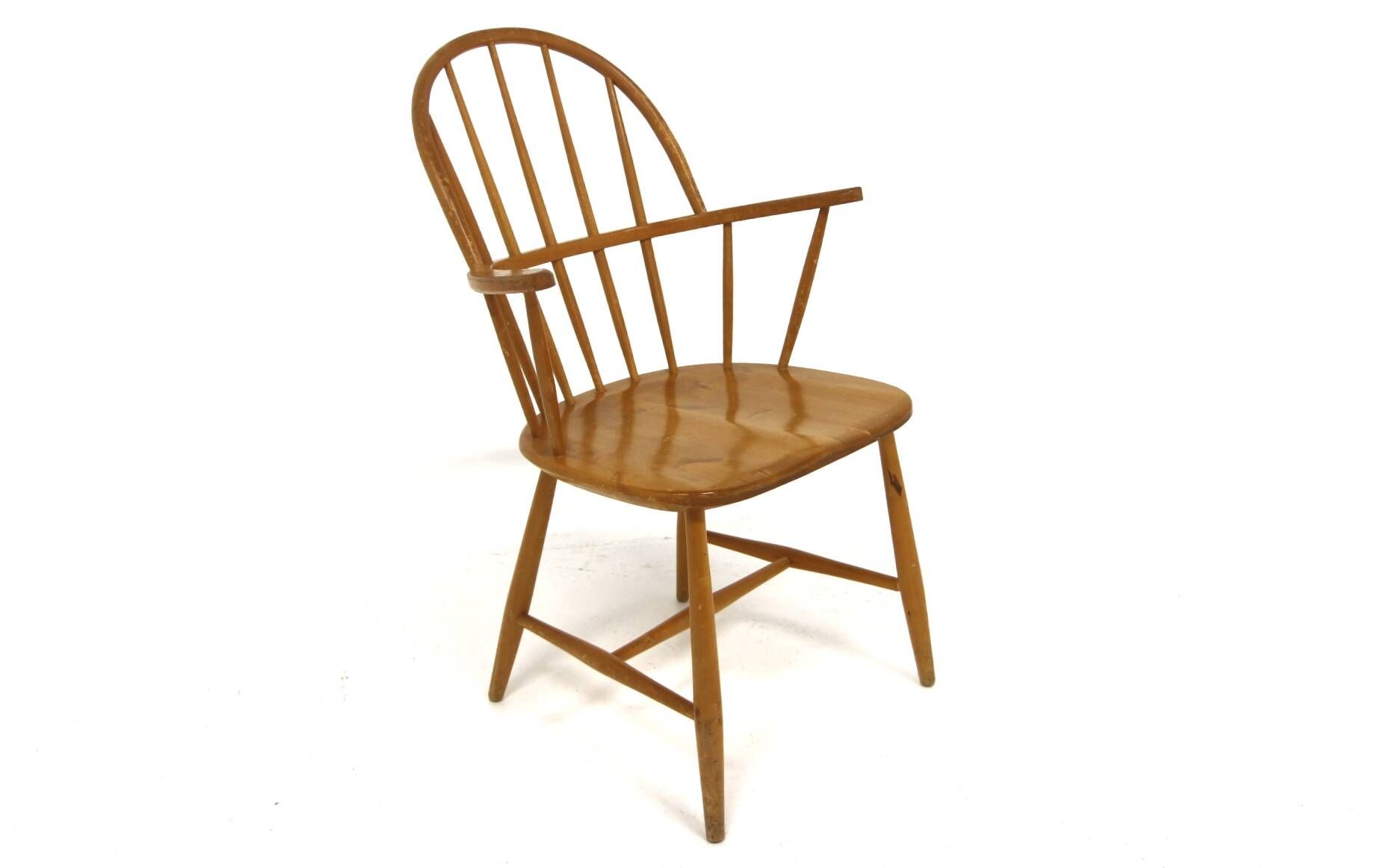 Scandinavian beech armchair "Pinnstol", Sweden, 1960