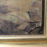 20th century French school painting "Apse of the Cathedral of Saint-Om