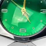 Réveil space age diamond métal chromé et cadran vert 70's