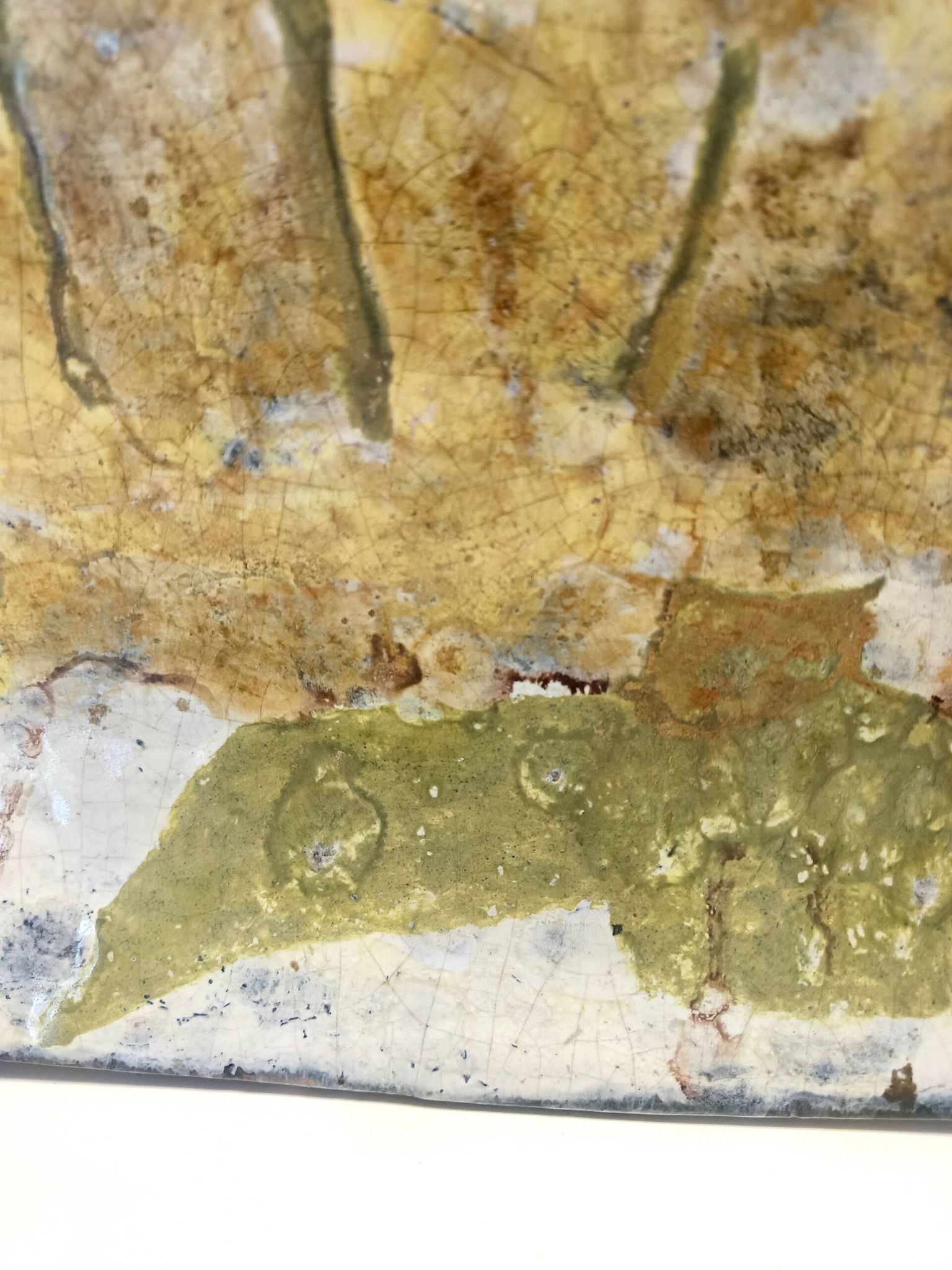 Grand panneau mural artistique ou pièce maîtresse en faïence, Italie