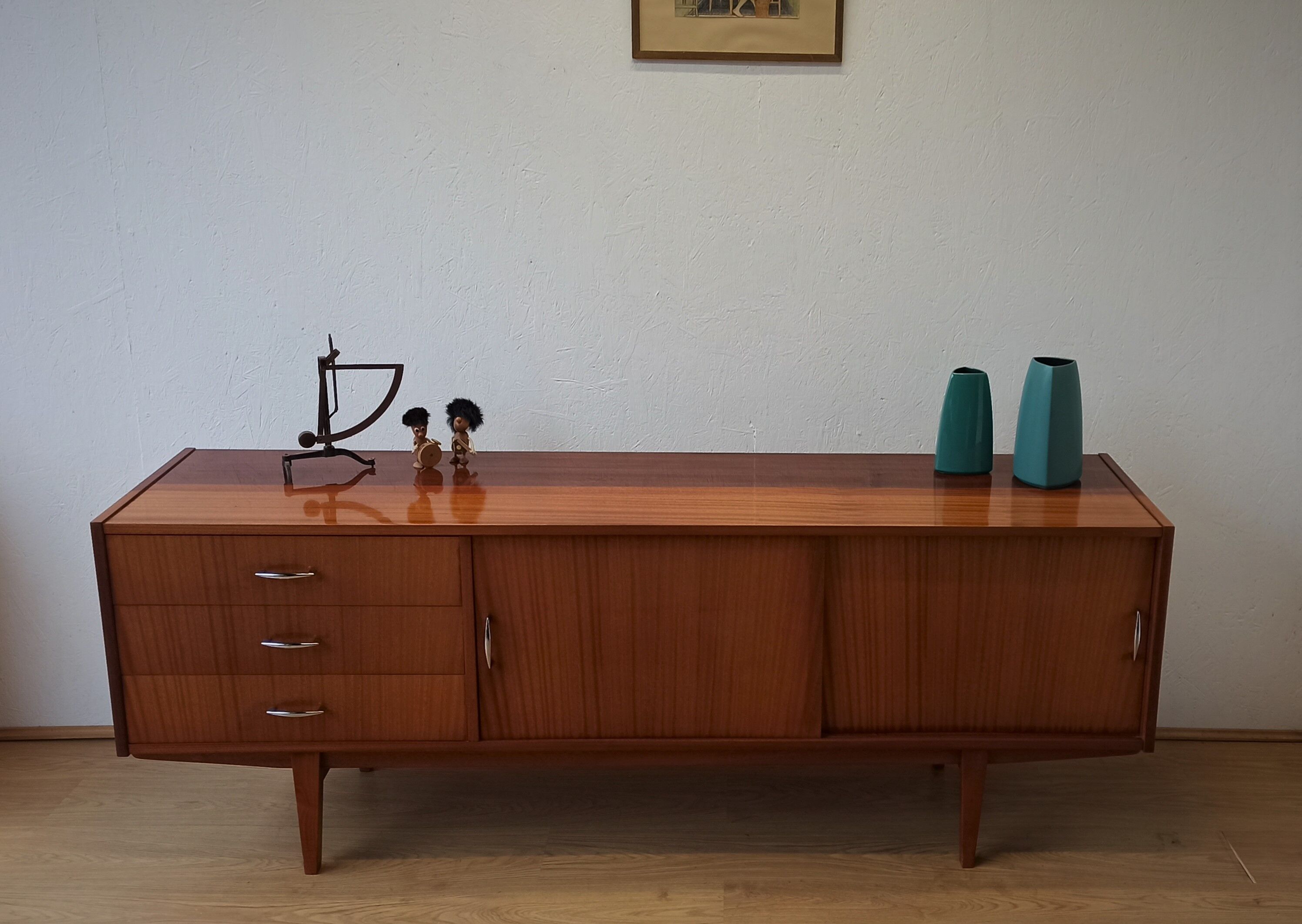 Modernist long sideboard of the 1970s