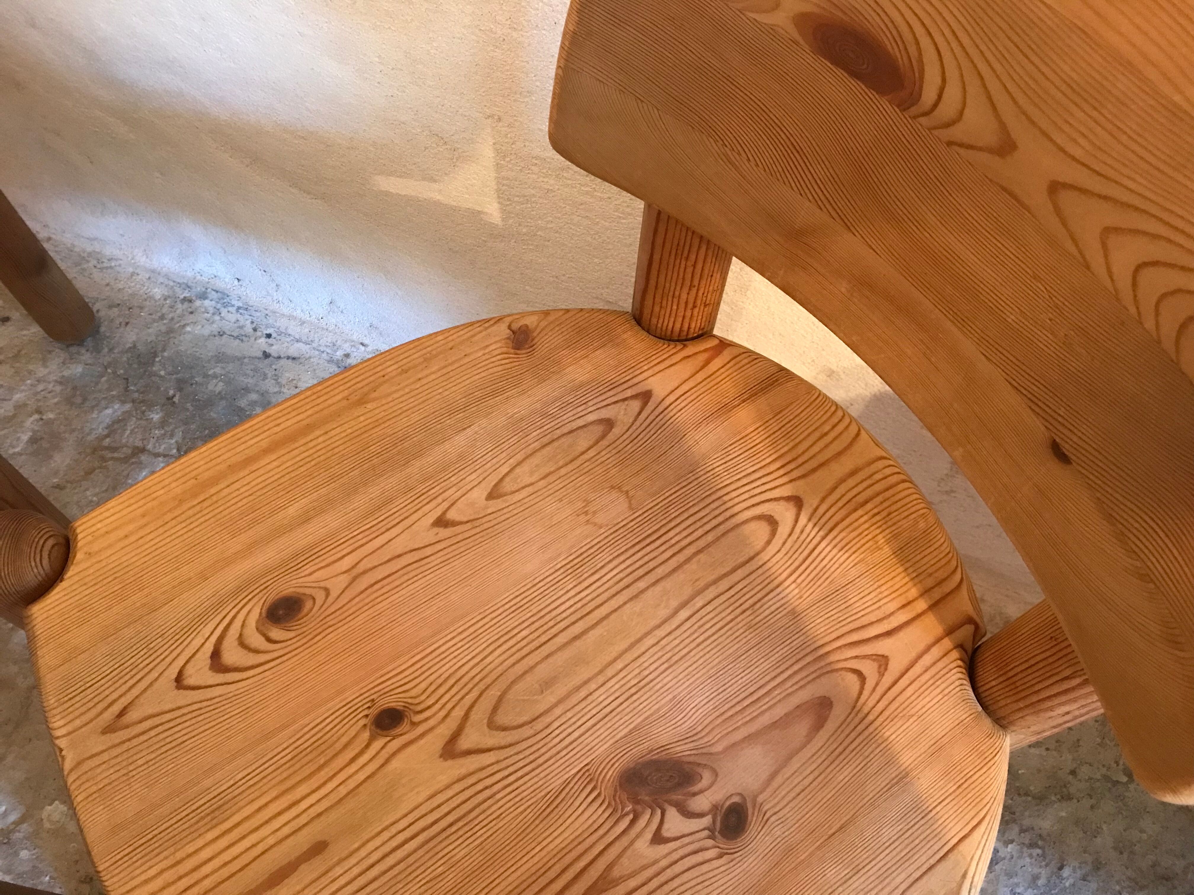 Set of 4 solid pine chairs by Rainer Daumiller, Germany 1960