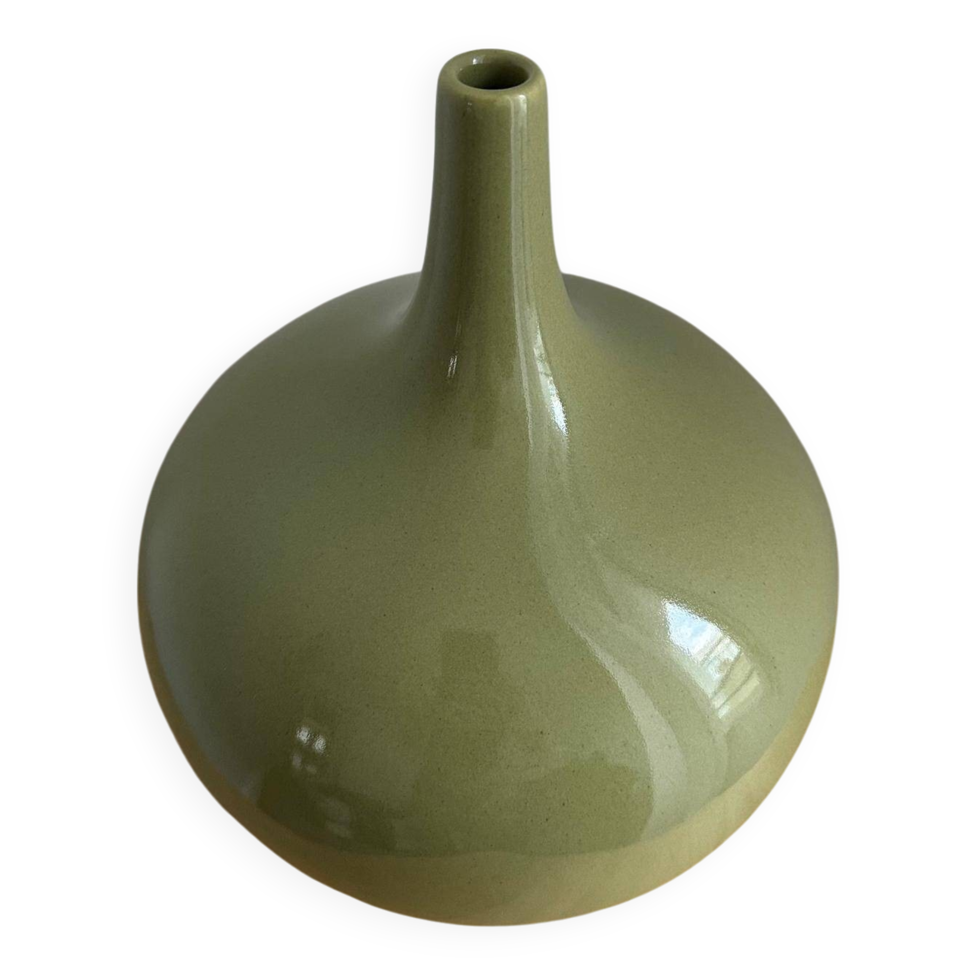 Large glazed ceramic ball vase LES HERITIERS FRANCE - By Aimé Cécil