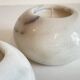 2 marble ball tealight holders from the 70s