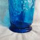 Italian vase in engraved blue glass