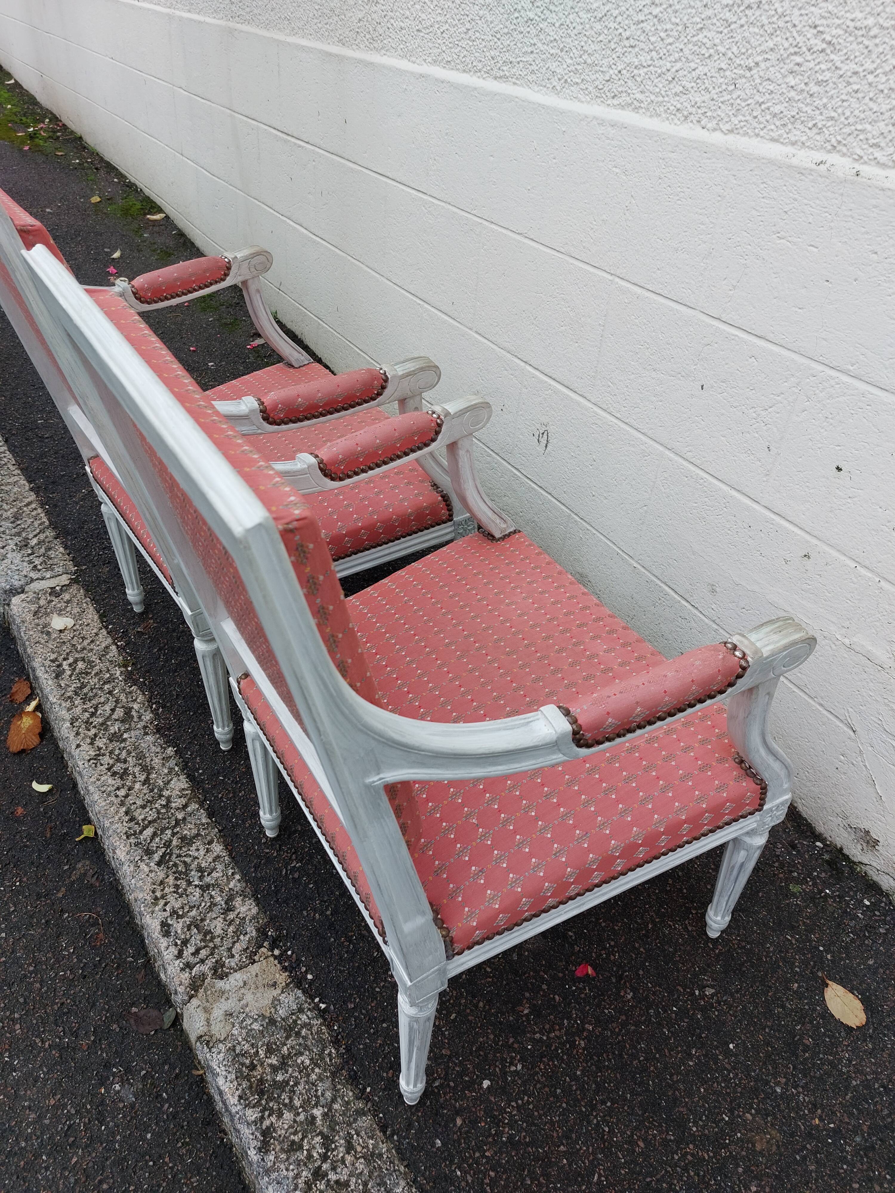 Pair of Louis XVI style armchairs