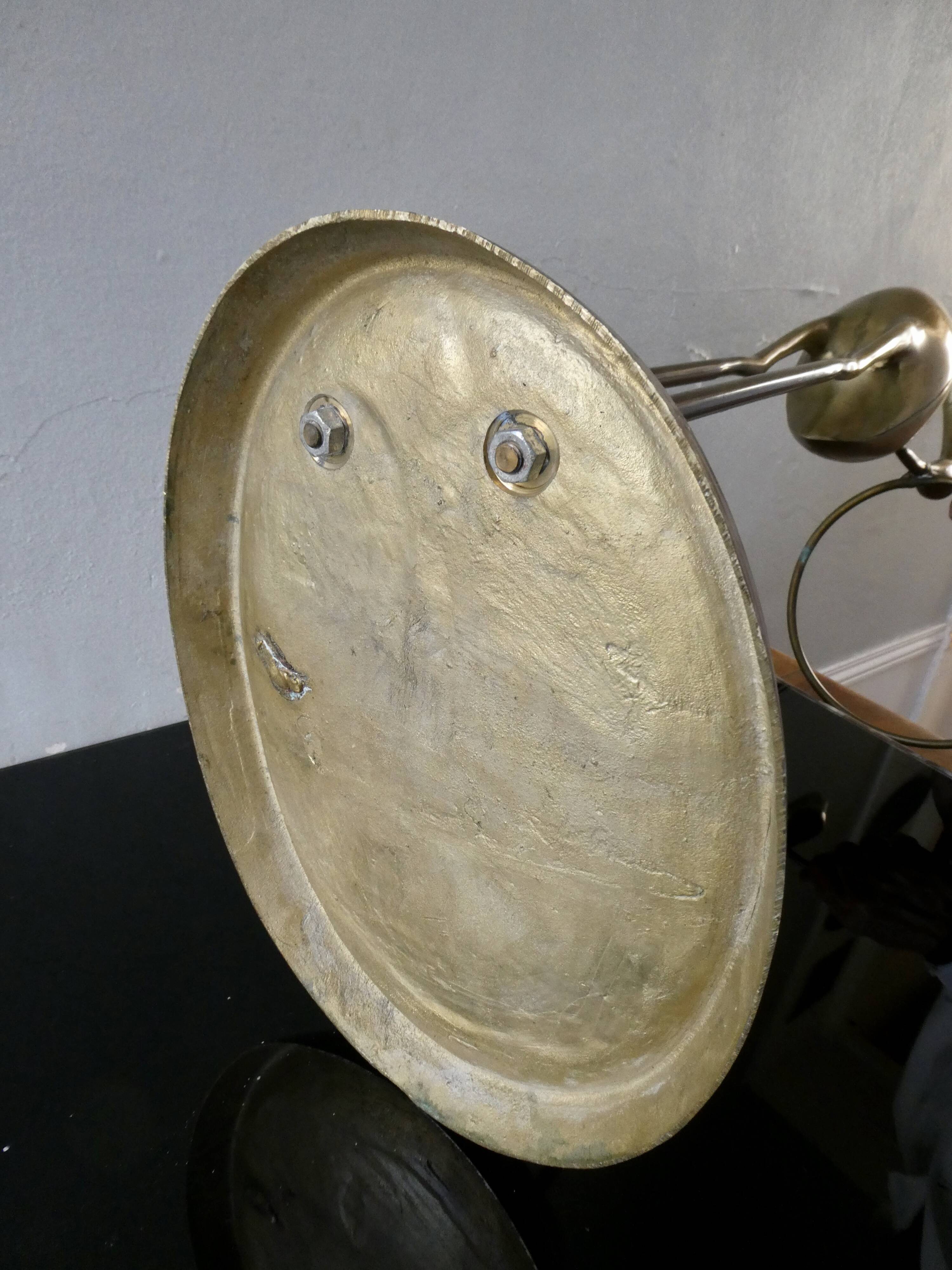 Stilt umbrella holder, brass heron, 70s