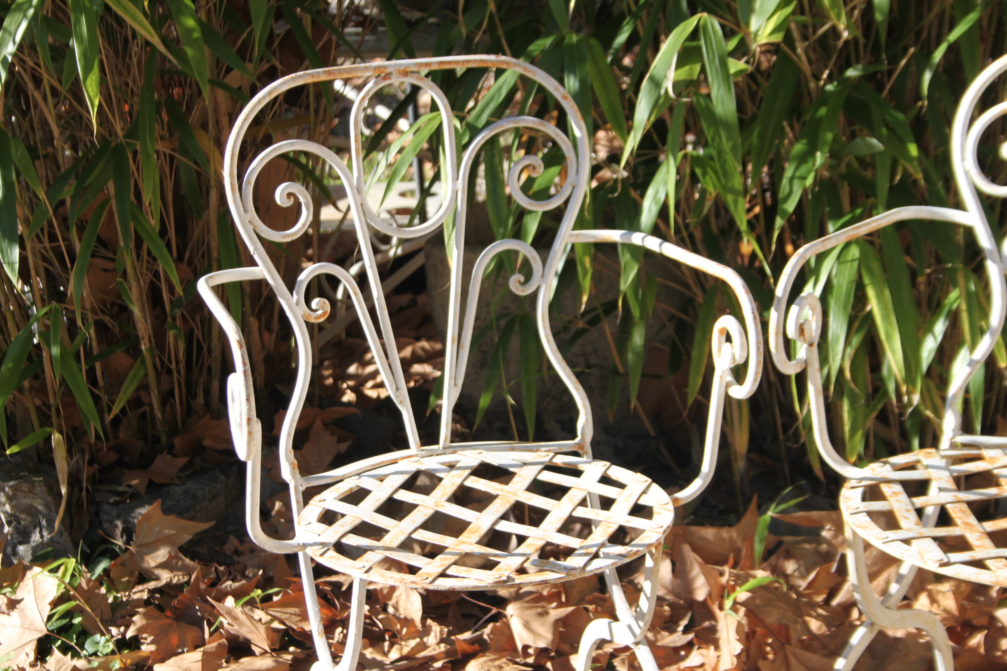 Paire de fauteuils en fer forgé