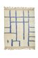 Tapis marocain Beni Ouarain blanc et bleu Klein