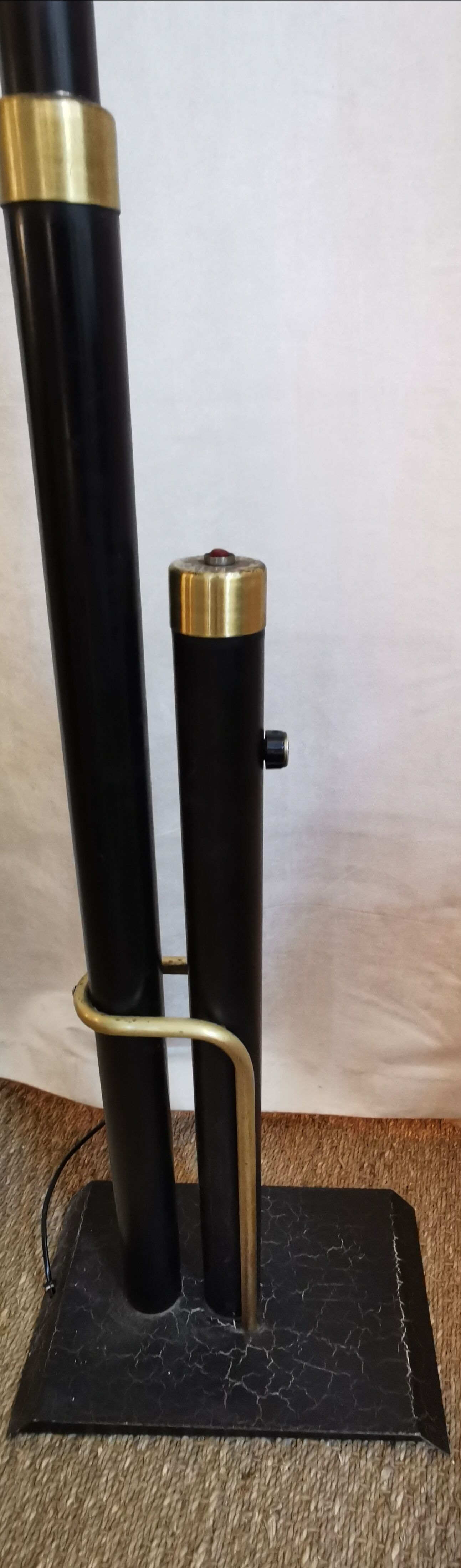 Black metal bell lamppost and 60s brass