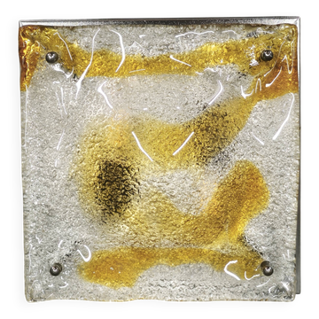 Murano Glass Flush Mount Wall Light, Mazzega, Toni Zuccheri Style, Italy