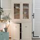 Vaisselier vintage en bois - couleurs lin
