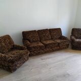 Set vintage sofa bed and 2 armchairs