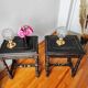 Pair of old Jacobean style sofa ends