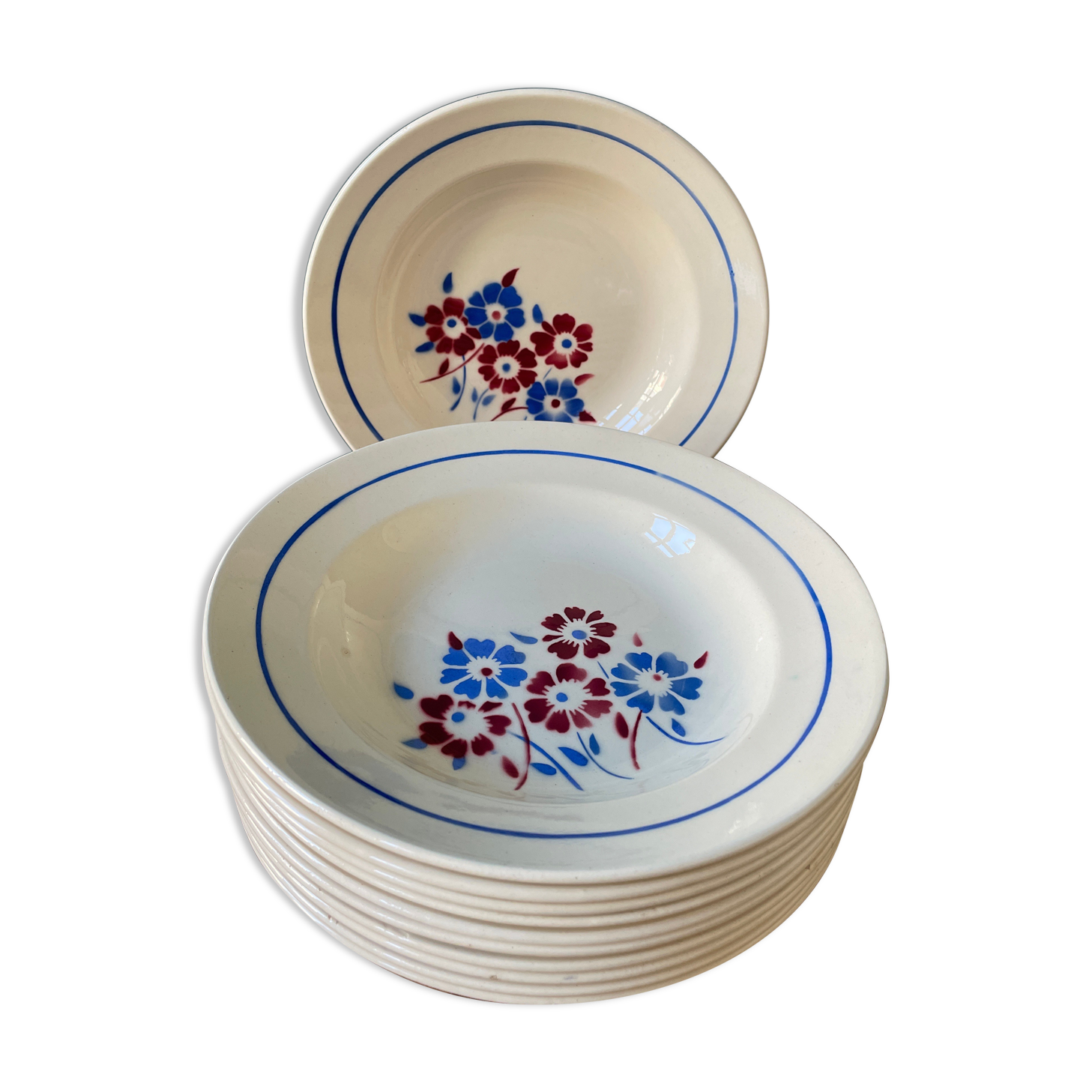 Set of 11 K&G Lunéville soup plates, Sylvain model