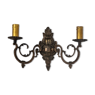 Brass wall lamp, Poland, 1950s