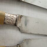 Box 12 old table knife blade steel blade Virole Louis XVI horn handle