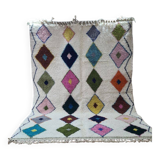 Tapis berbère marocain en laine à motif de losanges colorés – Tissé à la main, artisanat authentique