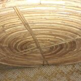 Large XL Rattan & Brass Basket with Handles