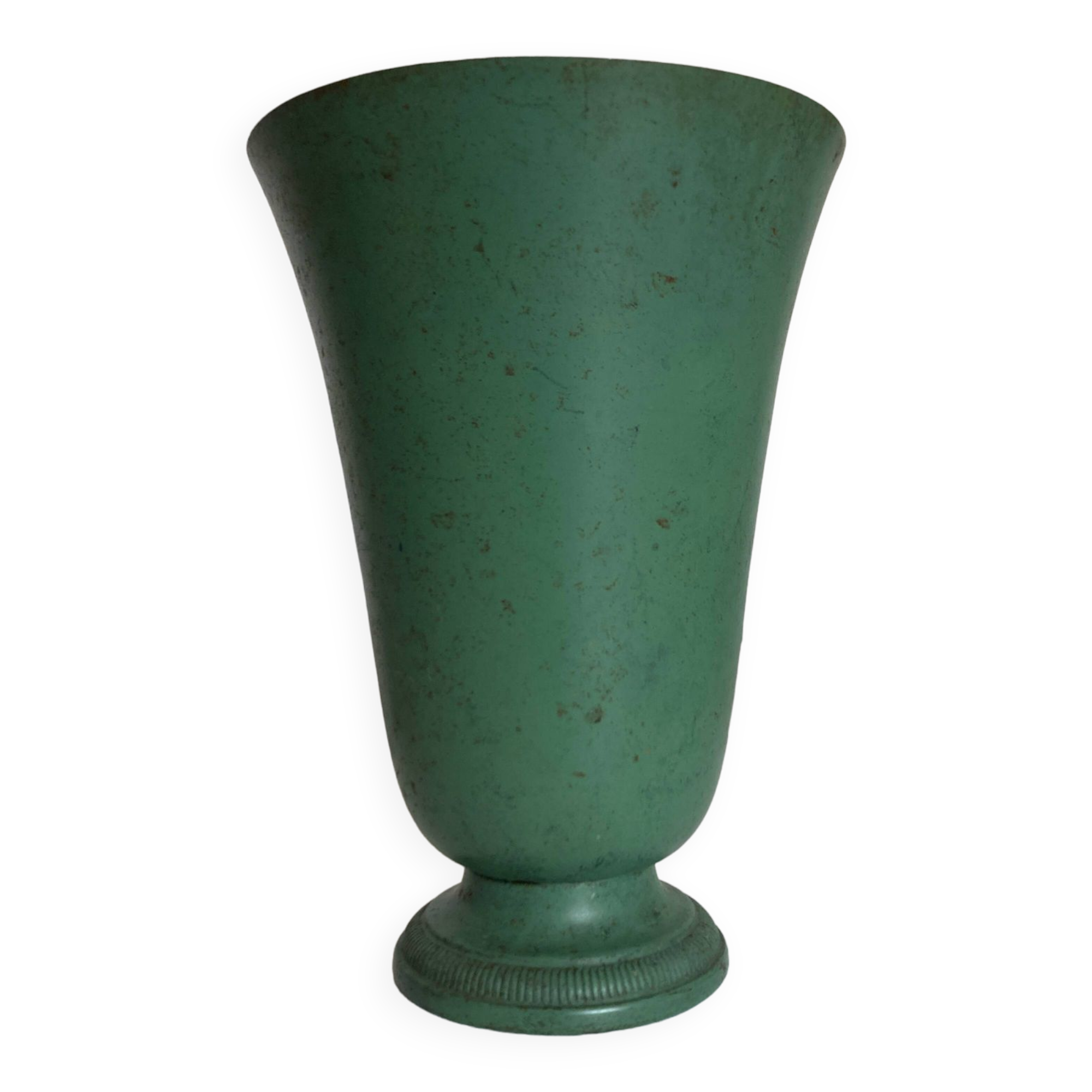 Neo-classical Medici vase in lacquered metal with original patina, 1960