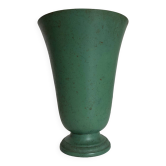 Neo-classic Medici vase in original patina lacquered metal 1960