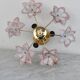Set of 2 Charming Murano Vintage Ceiling Light Pink Flowers, 1970s