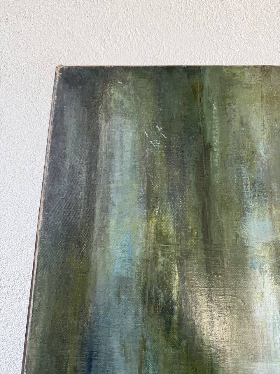 Toile abstraite nymphéas signée JP Perron, XXème