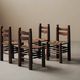 Set of 4 modernist chairs in beech and woven cord, France, circa 1940.