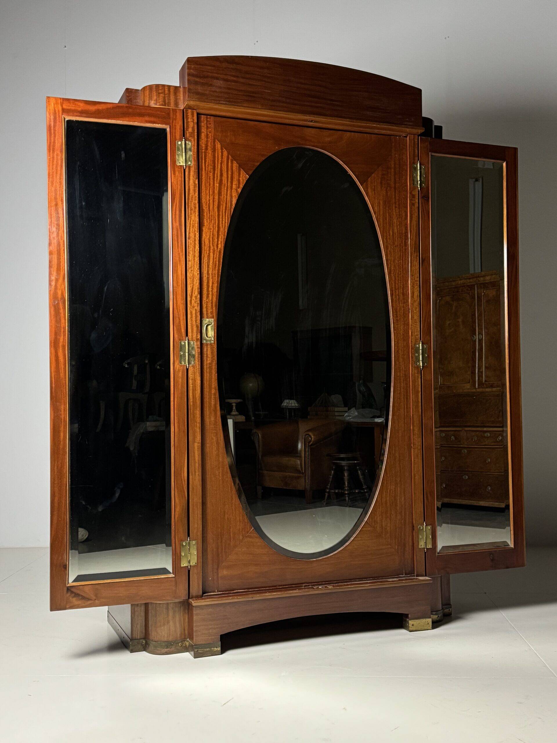 Art Deco wardrobe with mirrors