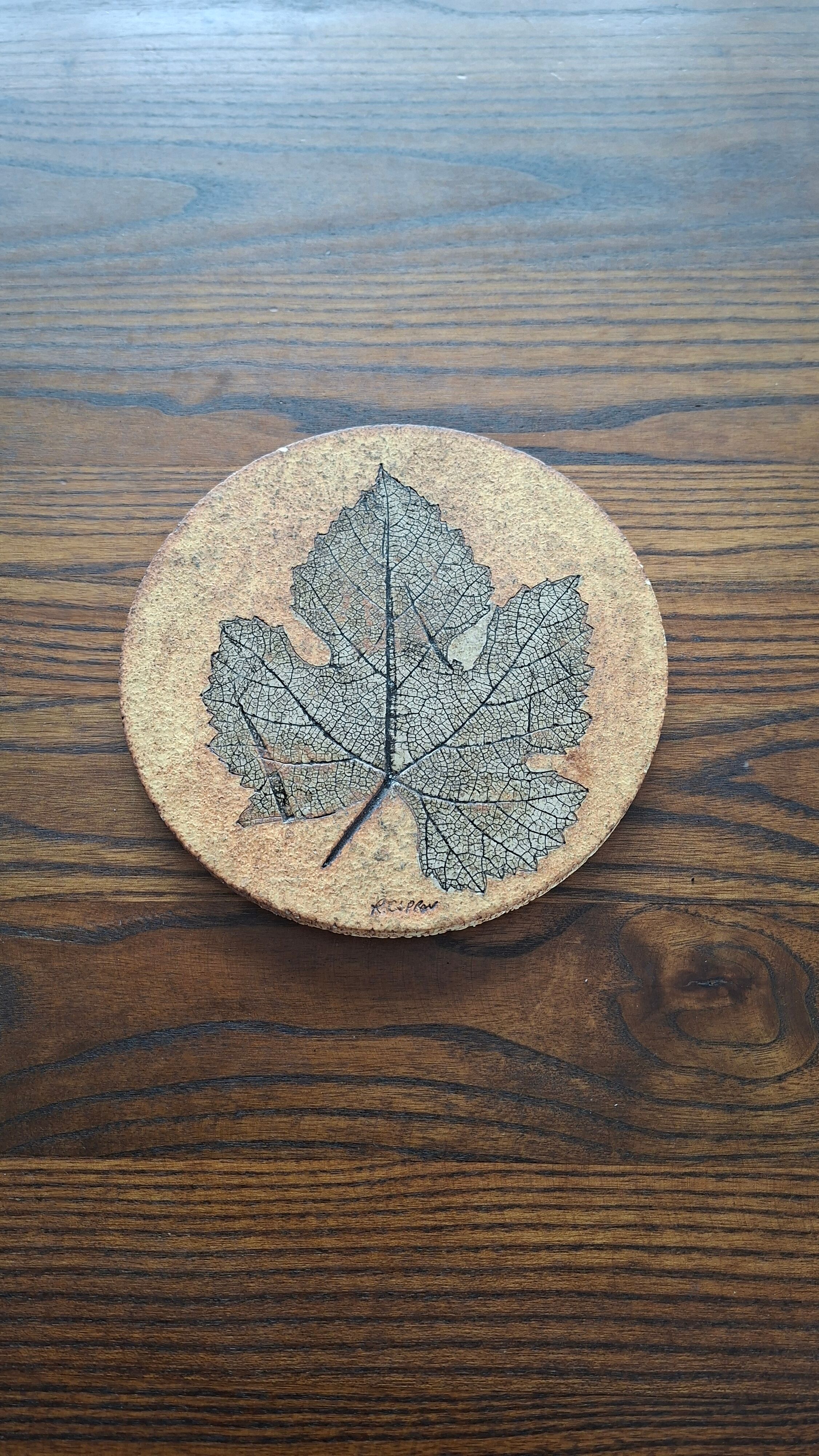 Wall ceramic leaf by Roger Capron, France 1960s-70s