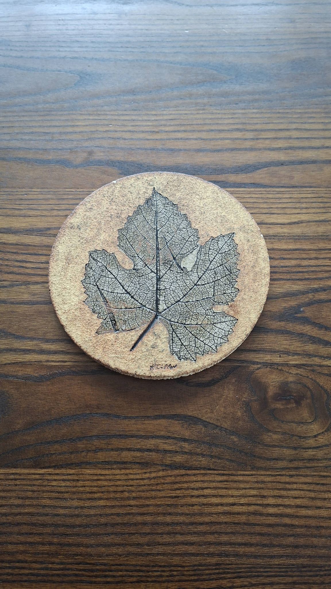 Wall ceramic leaf by Roger Capron, France, 1960s-70s.