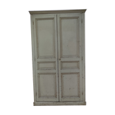 Patinated Parisian wardrobe, 2 doors, 2 shelves
