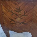 ROSEWOOD COMMODE WITH 2 DRAWERS AND OCHRE MARBLE TOP