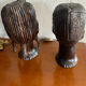 Pair of African ebony busts from Madagascar, 1930s