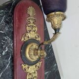 Large bronze and glass paste wall light.