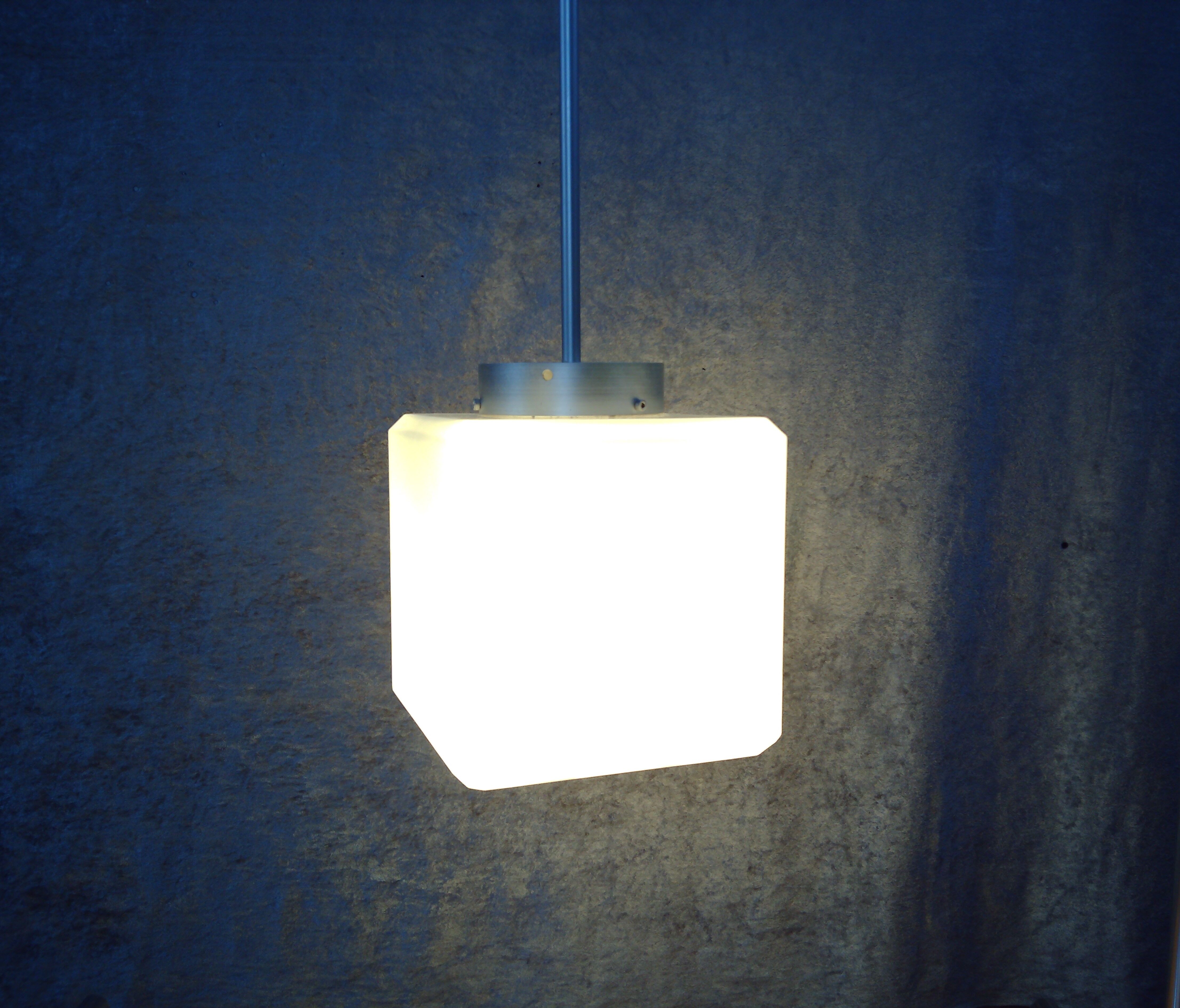 Square glass ceiling lamp