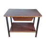 Table de chevet bout de canapé style moderniste formica et métal laqué noir