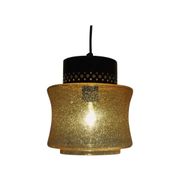 Danish vintage brass and glass pendant