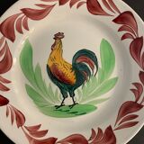 6 plates in earthenware rooster Terre de Fer Choisy Le Roy, 20th century