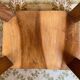 Art Deco side table or serving table in walnut, pedestal table.