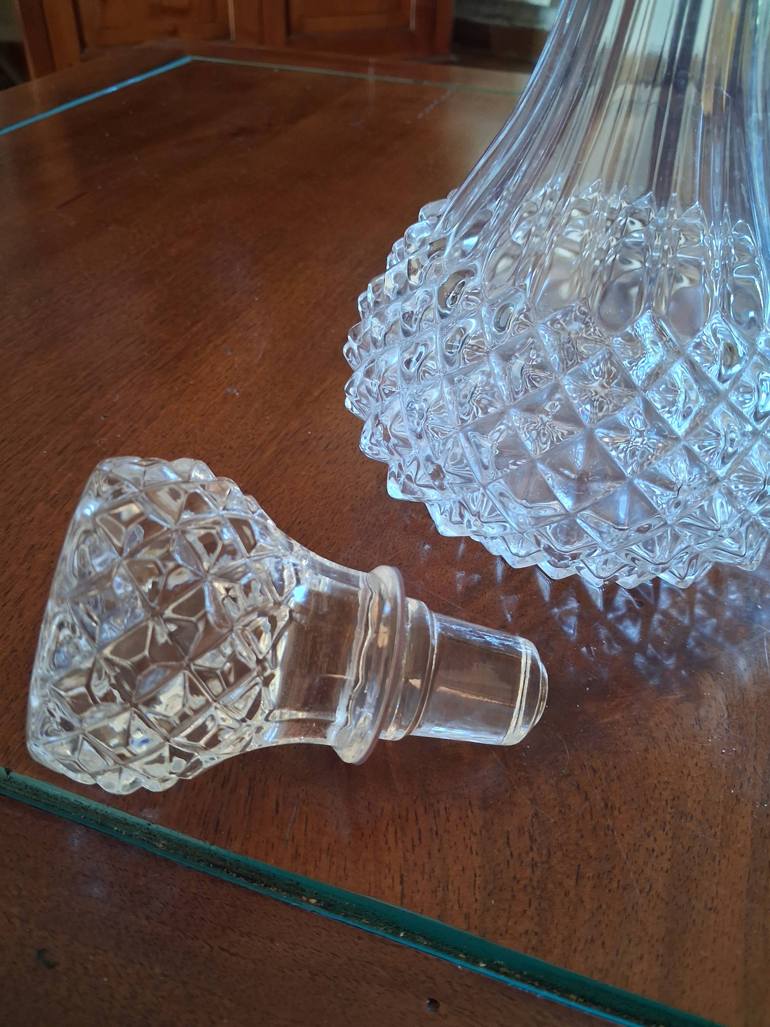 Antique Cristal d’Arques carafe with stopper – cut crystal