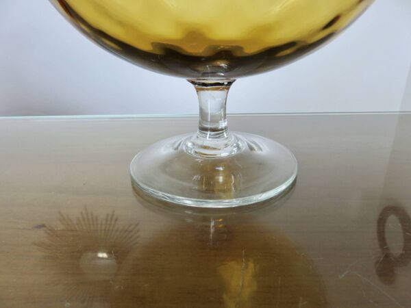Grand vase Italy, Empoli, en verre ambré texturé, années 60 70