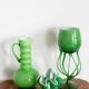 Vintage artistic green vase from the mid-century, Poland, Europe, 1970s.