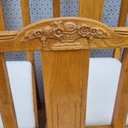 Set of 6 oak chairs, refurbished, Art Deco style, vintage, France