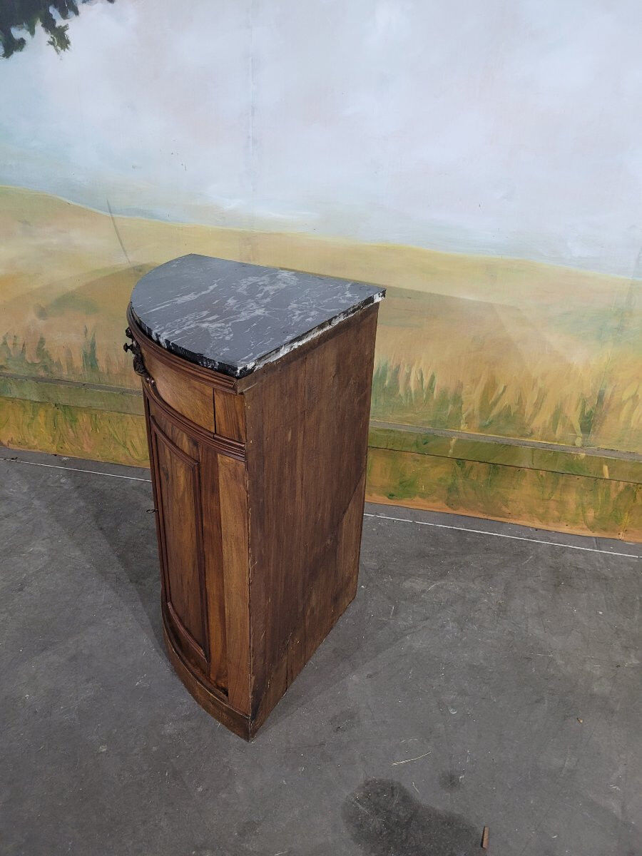 Small corner cabinet with marble, corner sideboard.