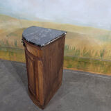 Small corner cabinet with marble, corner sideboard.