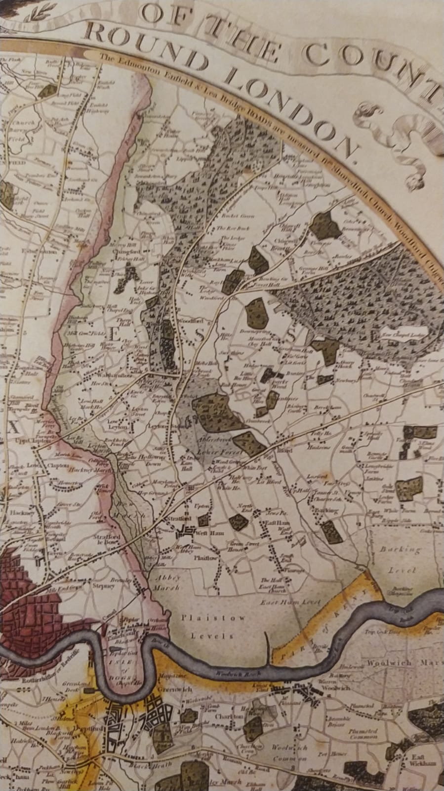 Historic map of London in 1798